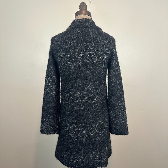 Kuna Cardigan Coat Womens XS Black Gray Boucle Knit Suri Baby Alpaca Whimsigoth - Picture 6 of 10
